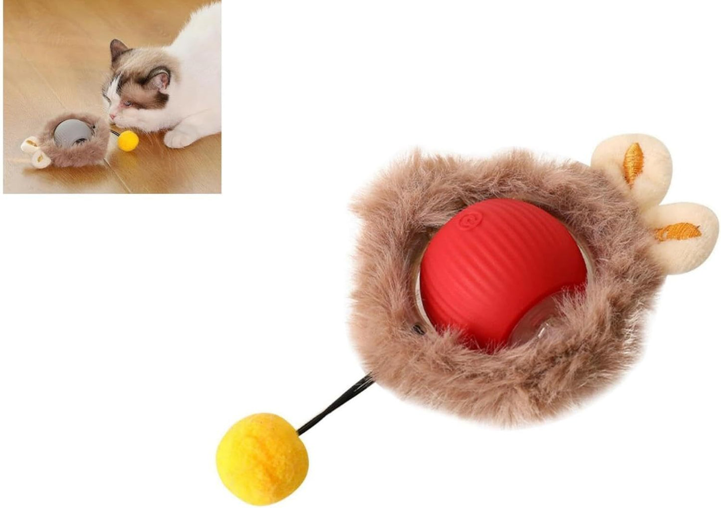 Juguetes interactivos para gatos, pelota rodante para perros, pelota giratoria automática inteligente con cuerda, juguetes interactivos con bolas que se mueven solas para perros grandes y pequeños