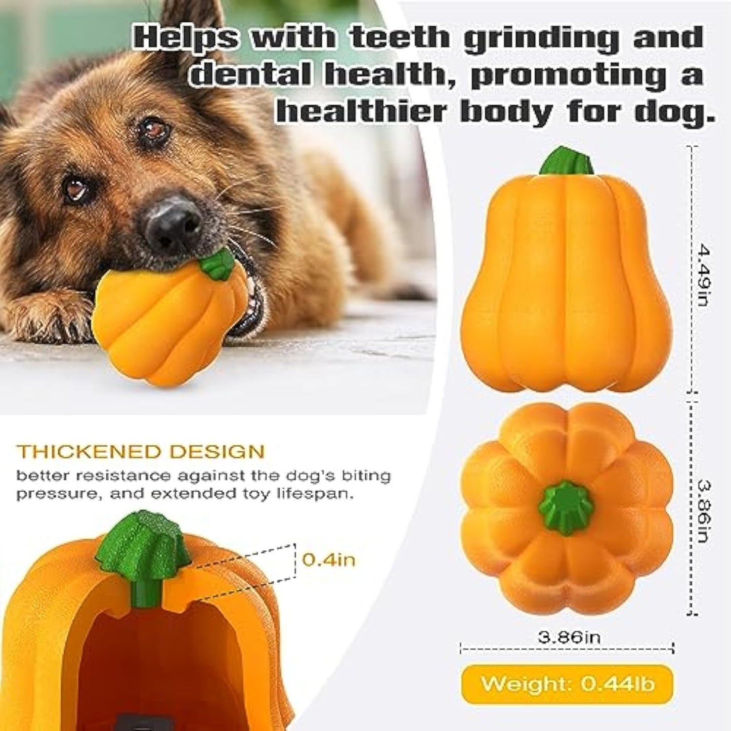 Juguete premium para perros de Halloween: lanzador de calabaza amarillo con cordón para una diversión chirriante 