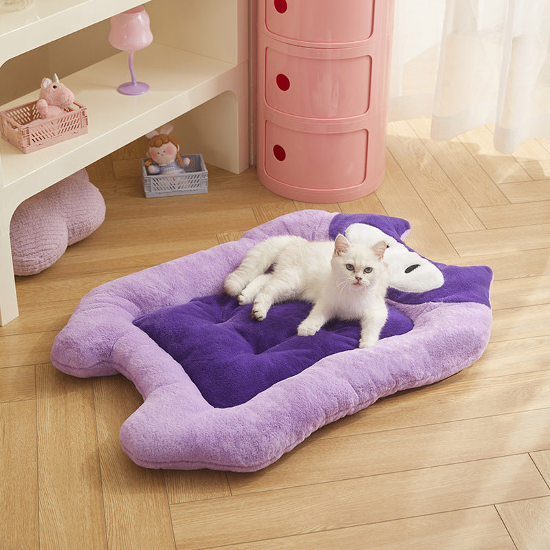 Tapis de lit universel pour chat, doublé de polaire épaisse