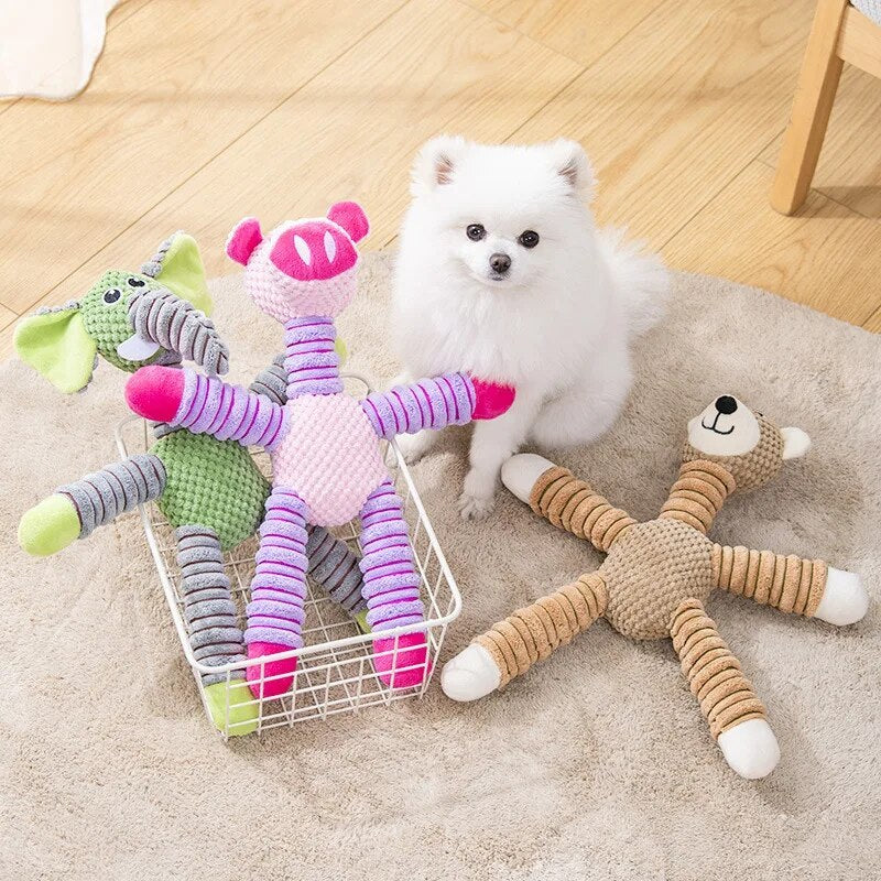 Jouets à pousser en forme d'éléphant pour chiens, jouets auto-soulageants et vocalisants, jouets interactifs résistants au grincement des dents et aux morsures des chats