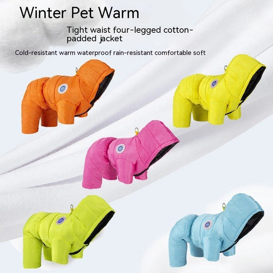 Vêtements rembourrés de coton pour animaux de compagnie, épais, thermique, coupe-vent, multifonctionnel, hiver