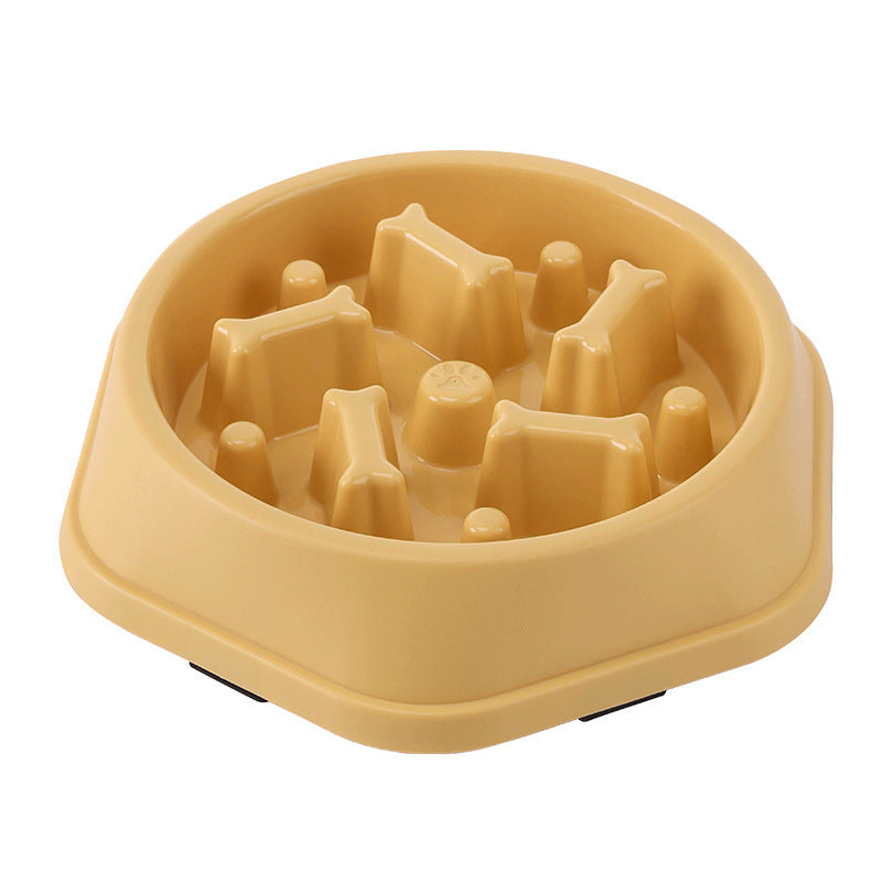 Anti-choke Pet Bowl New Anti-tumble Dog Bone Slow Food Single Bowl