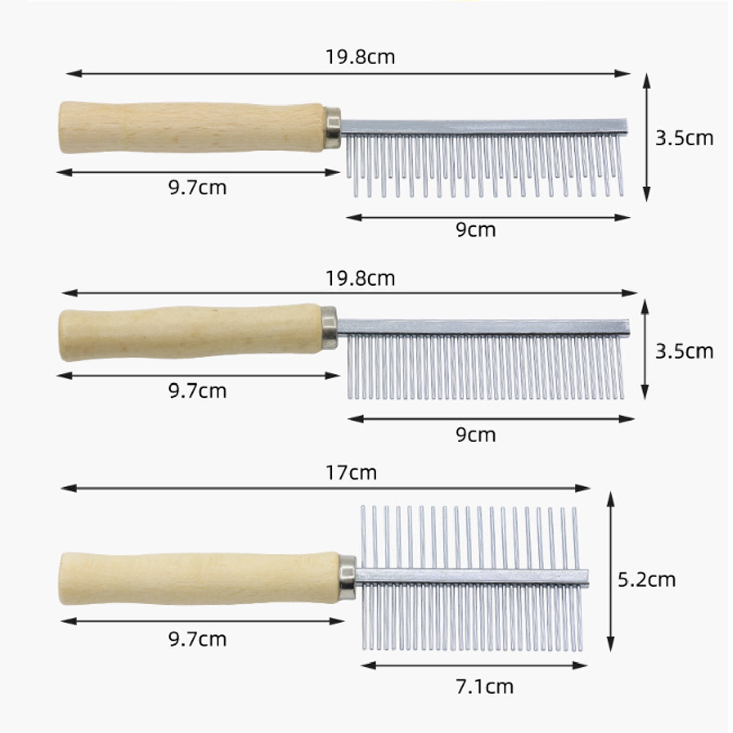 Wooden Handle Grooming Comb For Dogs Cats Pet