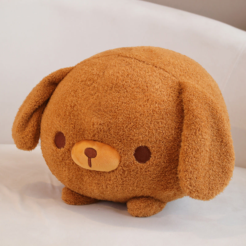 Lovely Soft Cute Round Roll Puppy Plush Toy Pillow