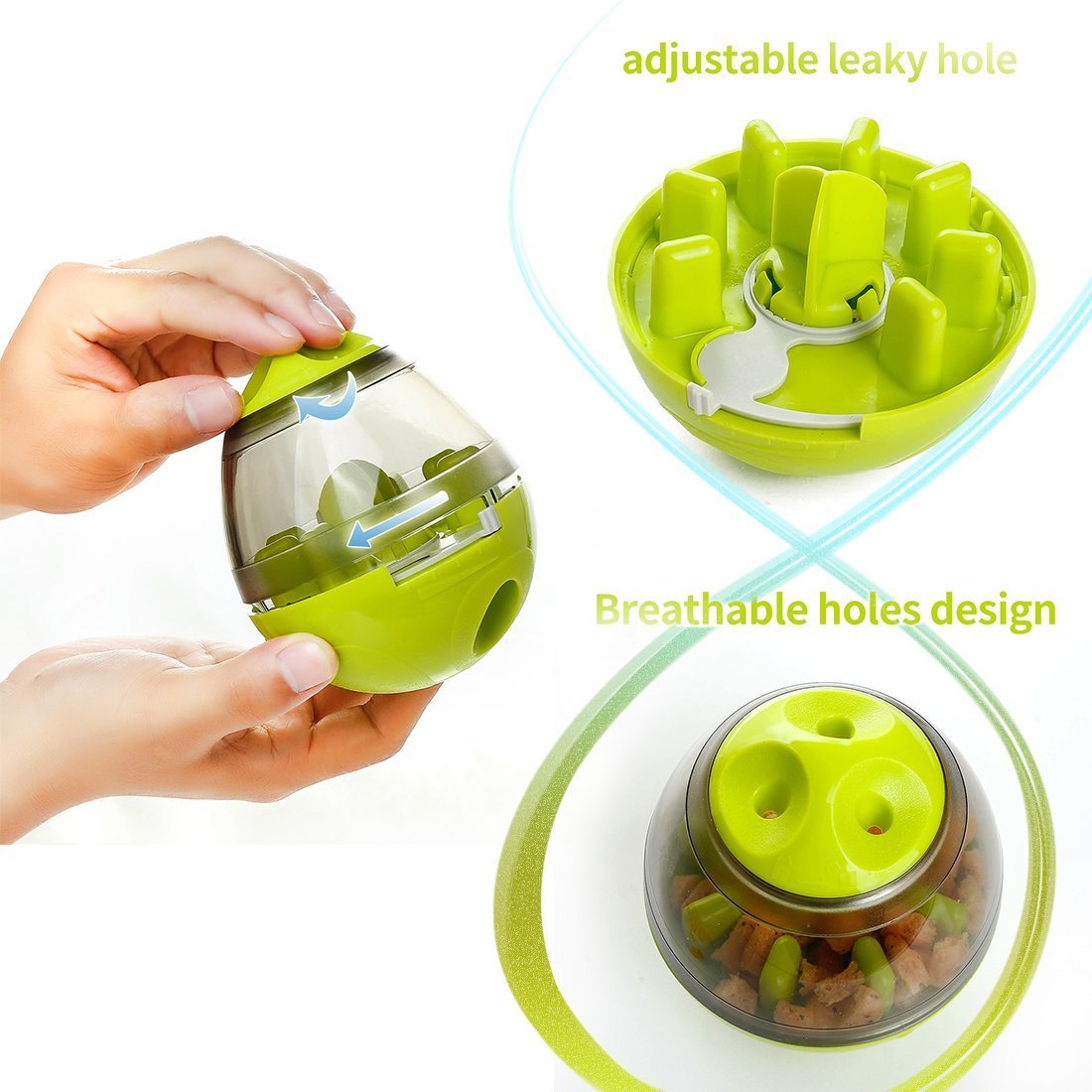 Vaso de bolas de comida para perros, dispensador de alimentador para cachorros y mascotas, tazón de juguete, comida para fugas, alimentador de vaso para mascotas interactivo, tazón dispensador automático de alimentos, bolas interactivas