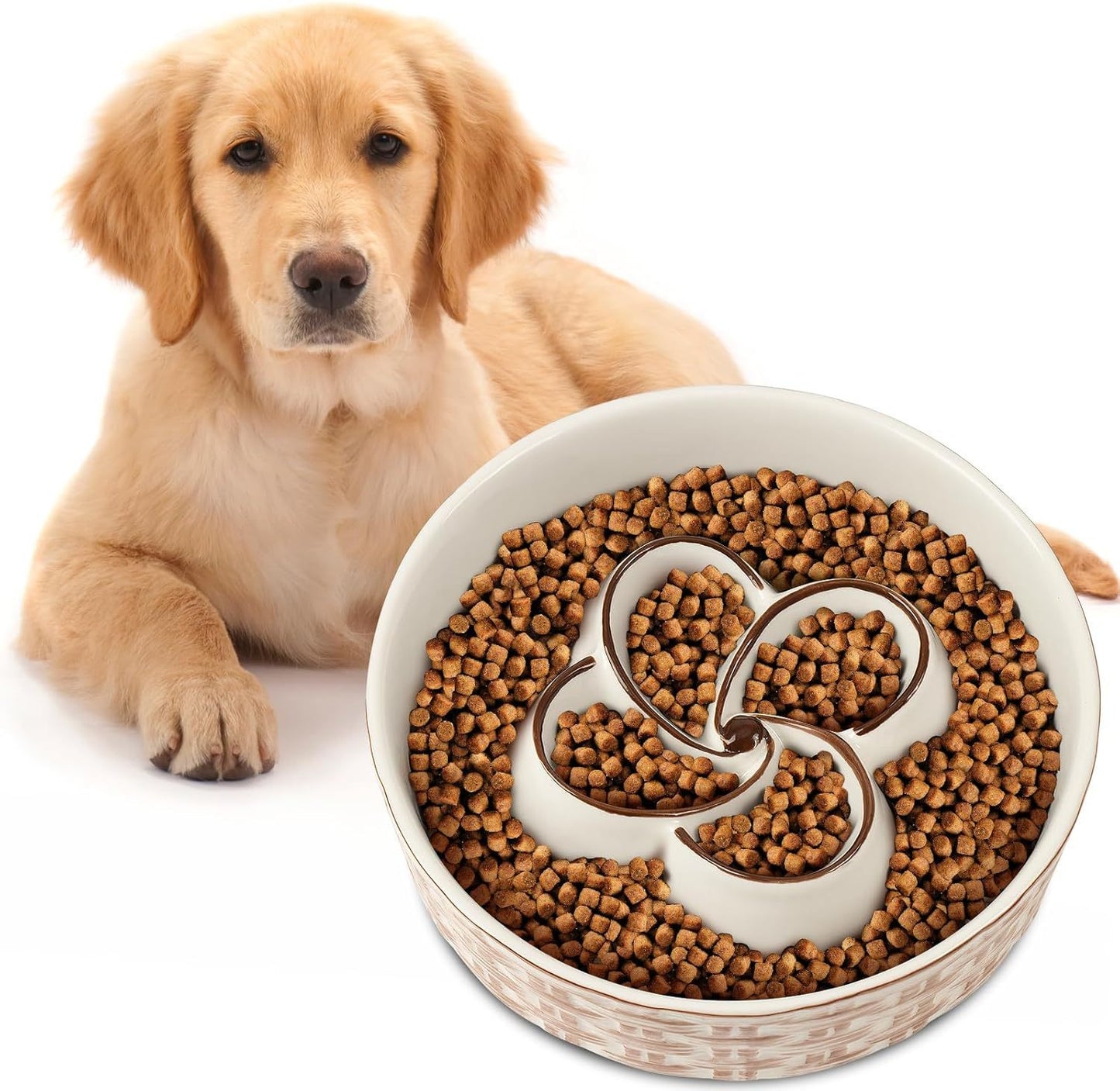 Gamelle pour chien en céramique à alimentation lente Gamelle pour chien à alimentation lente pour chien de taille moyenne et grande Gamelle pour chien à alimentation lente anti-étouffement Gamelle pour chien antidérapante à alimentation lente 