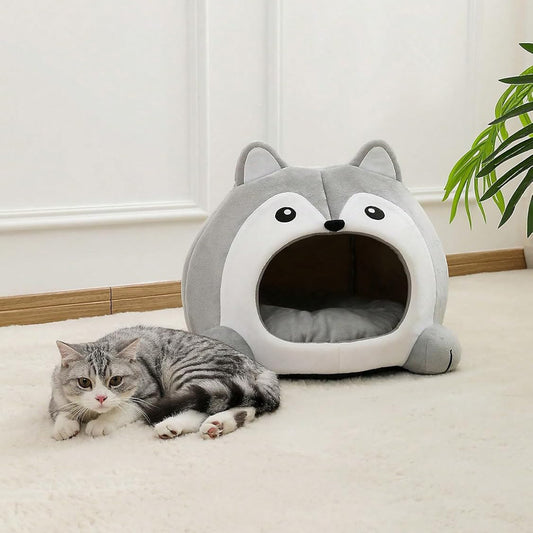 Indoor Fox-shaped Cat Bed Hole Removable Cushion