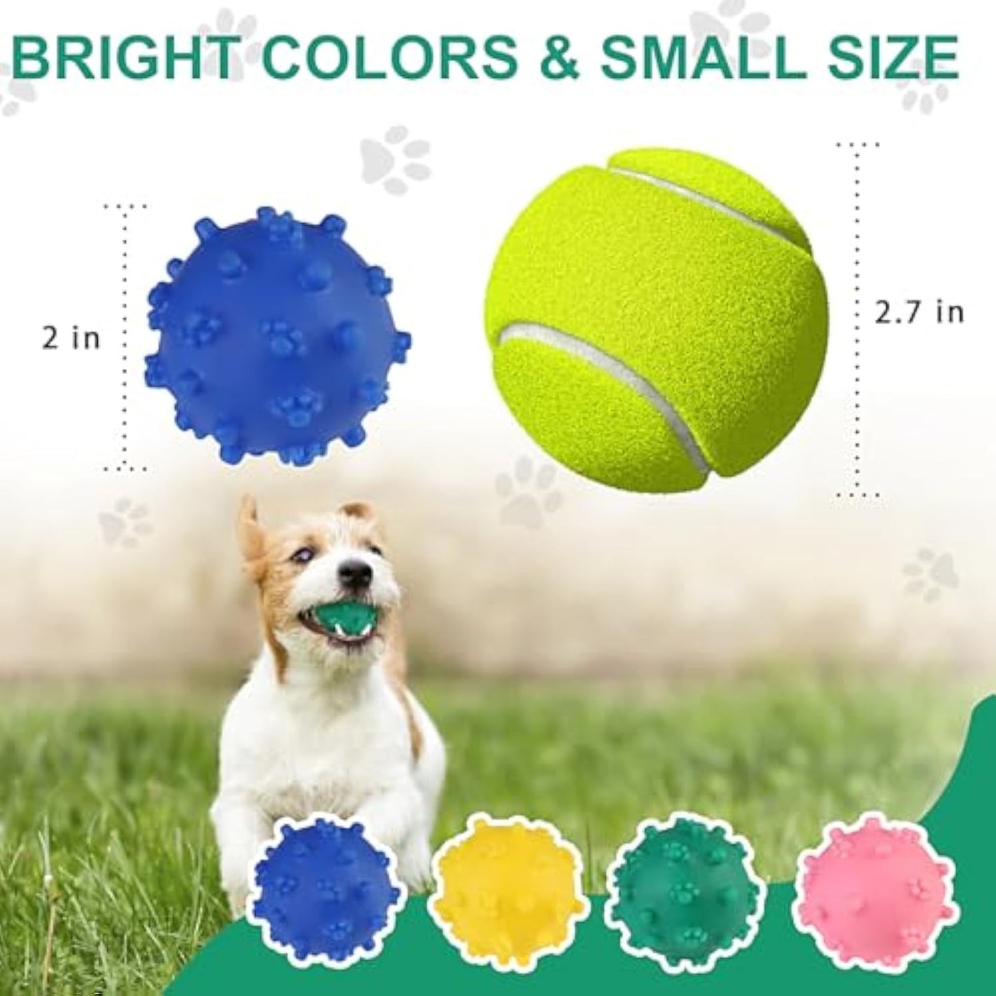 Dog Toy Balls Bright Color Spike Dog Balls Puppy Chew Toys For Teething Training Interactive Fetch Dog Balls Outdoor Water Toys For Small Dog Puppy Pomeranian Chihuahua