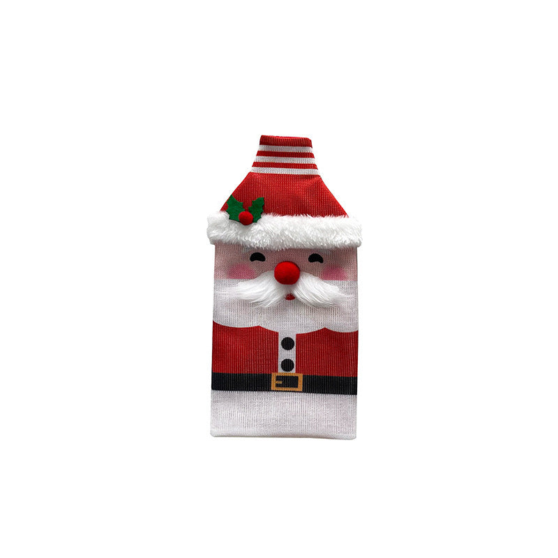 Traditional Santa Claus Snowman Deer Bottle Cover