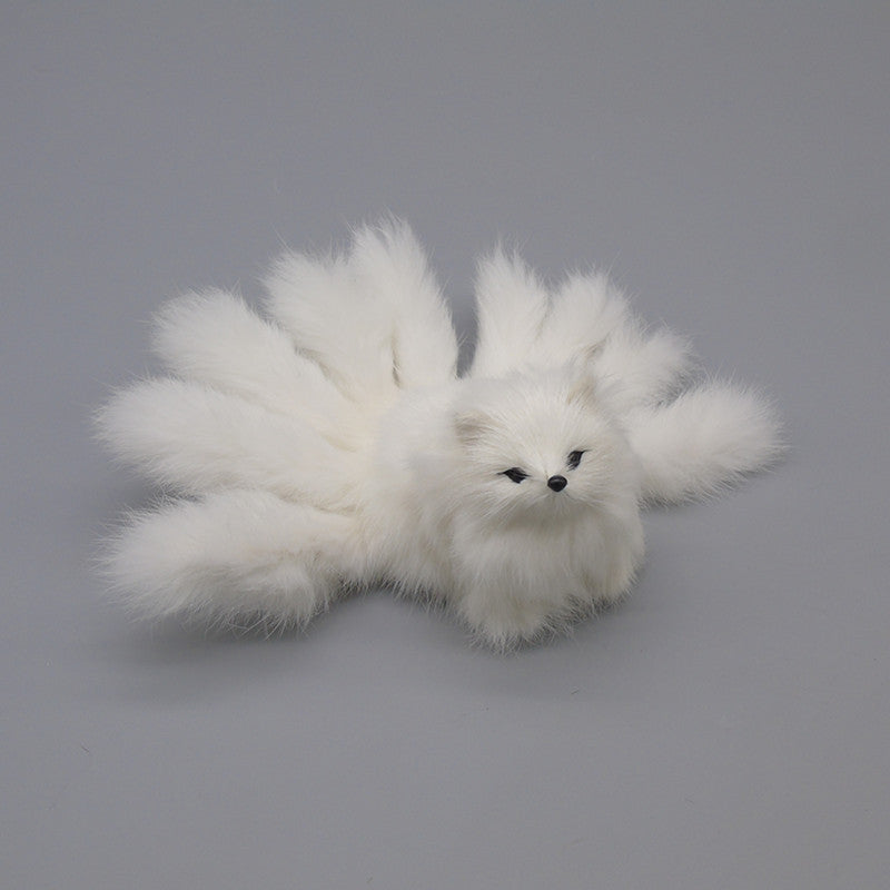 Artificial Nine-tail Fox Home Decoration Wool-like Animal