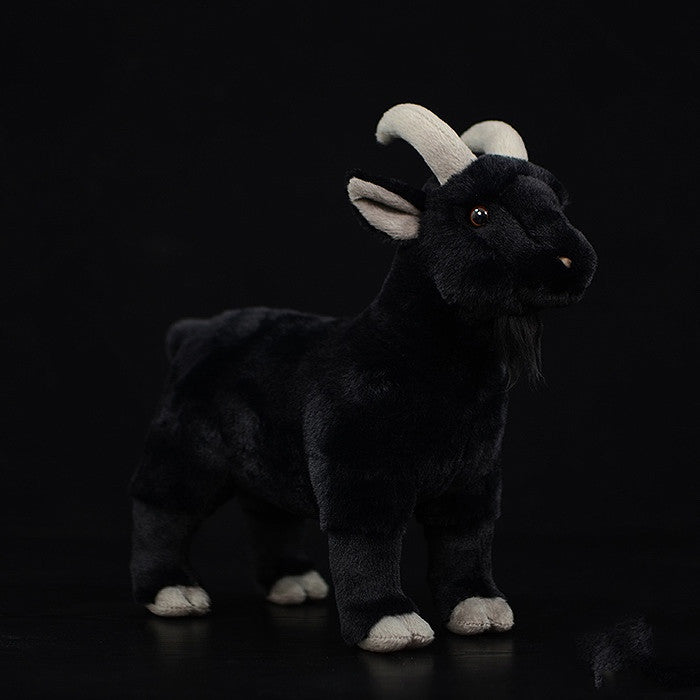 Fashionable Simple Black Goat Shaped Plush Toy