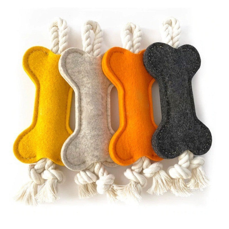 Cuerda de nudo resistente a las mordeduras para perros, rompecabezas con forma de hueso para mascotas, juguete resistente a las mordeduras, juguete de fieltro con forma de hueso para perros