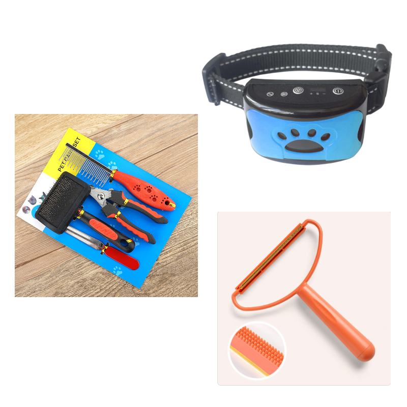 Collar de entrenamiento para perros, eléctrico, resistente al agua, Control remoto, recargable, entrenador para perros, supresor de ladridos con sonido de vibración de choque