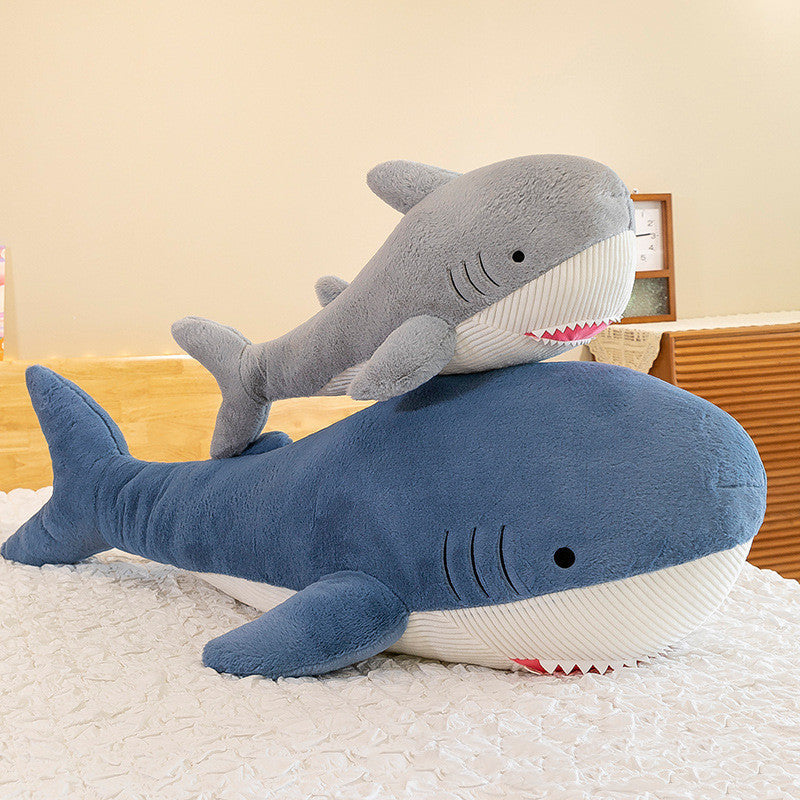 Nouveau coussin en peluche en forme de requin en fourrure de lapin