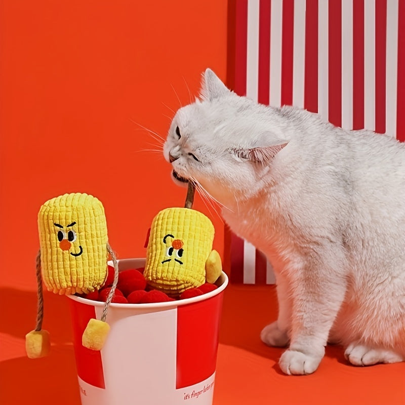 Épi de maïs pour chats Polio Bois Jouet Nettoyage des dents Cataire Bâton molaire Fournitures pour animaux de compagnie