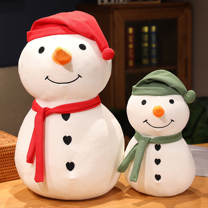 Muñeco de nieve de peluche con el mensaje "Amor en Navidad e invierno"