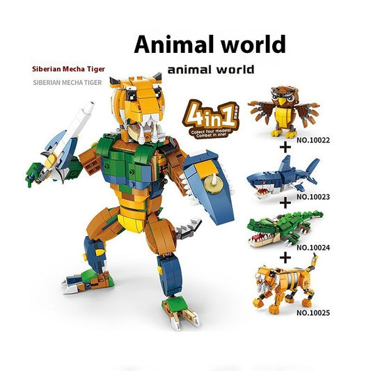 Three-in-one Animal Series Assembled Children's Building Blocks Toys