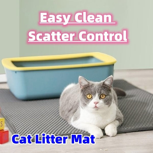 Estera para residuos de gatos mascota Color sólido impermeable estera para residuos de gatos fácil limpieza Control de dispersión suministros para mascotas