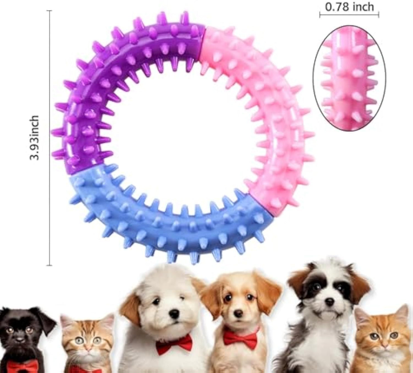 Jouets à mâcher pour chien Anneau Jouets de dentition pour chien Jouets de dentition en caoutchouc pour chiot Jouets pour animaux de compagnie pour chiens de petite, moyenne et grande taille