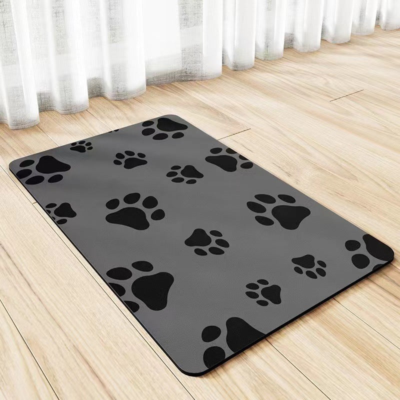 Alfombrilla para suelo con diatomeas para mascotas, para perros y gatos, a prueba de derrames, impermeable, de secado rápido