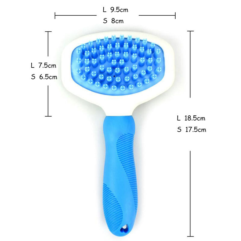 Blue Light High Quality Silicone Pet Dog Cat Grooming Comb Brush For Bathing Cleaning Massage Plastic Brush Comb For Dogs Cats