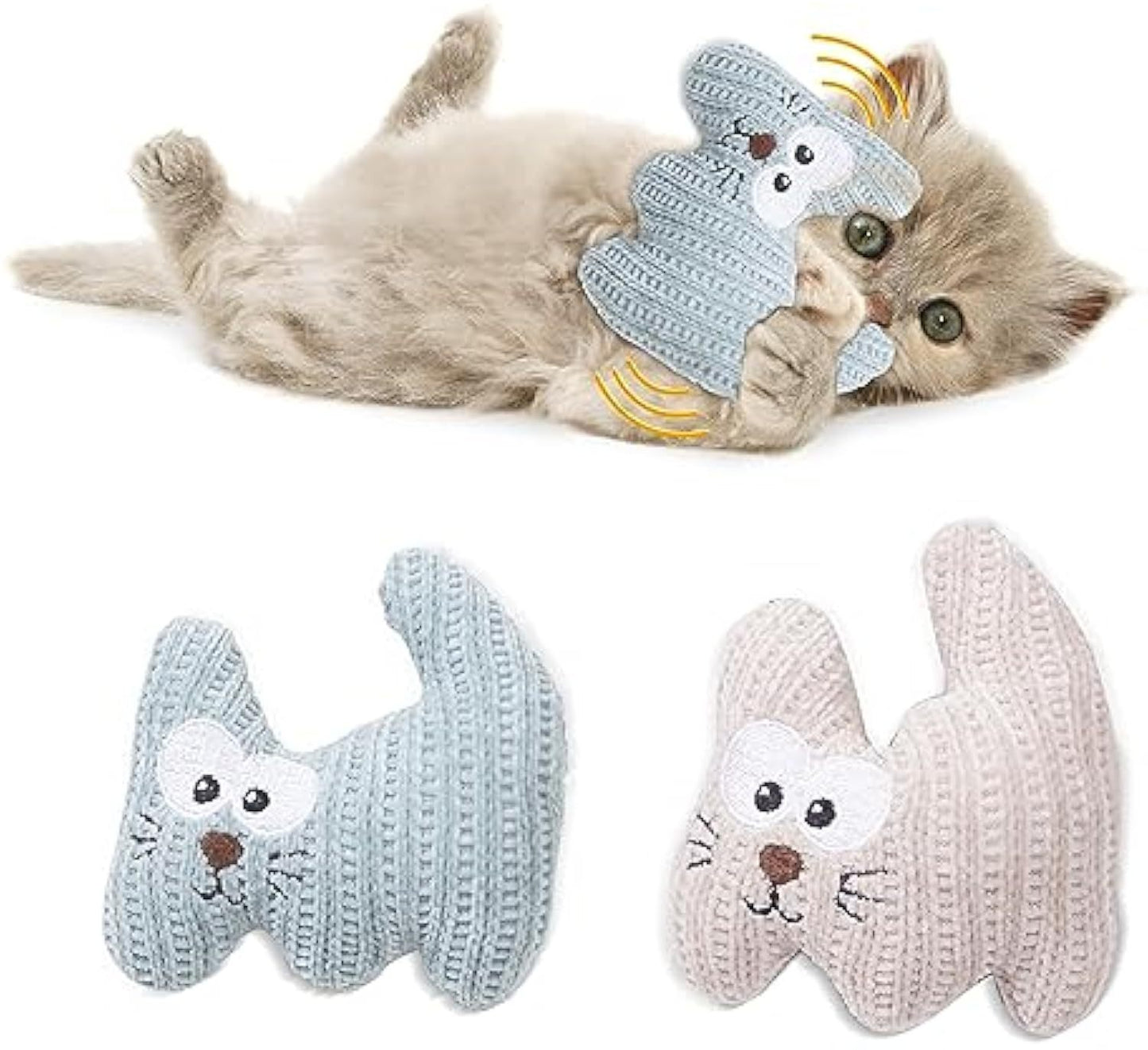 Jouet à l'herbe à chat pour chats et chatons, jouet à mâcher en peluche avec clochette, jouets à l'herbe à chat résistants aux morsures, jouet de dentition pour chat