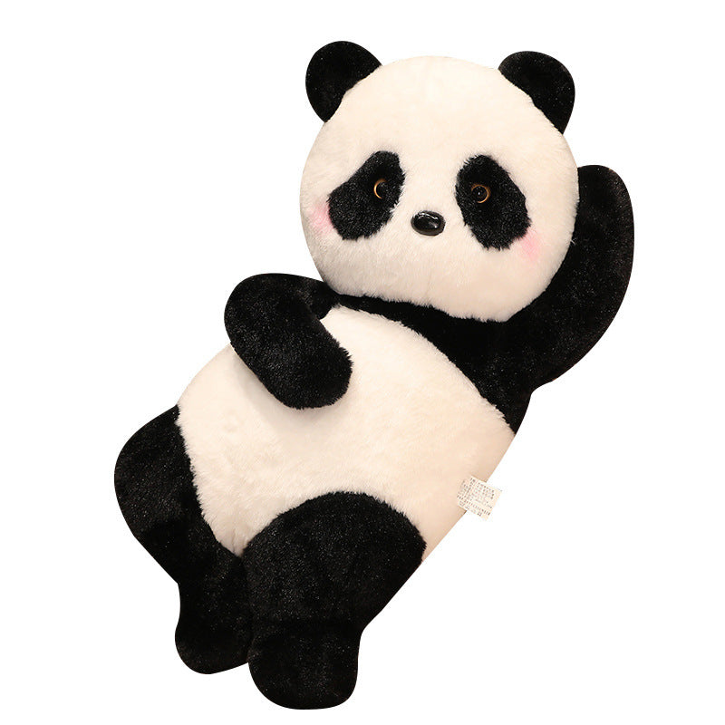 Peluche panda super douce et mignonne, couchée et endormie