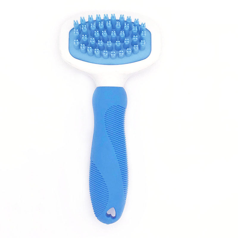 Blue Light High Quality Silicone Pet Dog Cat Grooming Comb Brush For Bathing Cleaning Massage Plastic Brush Comb For Dogs Cats