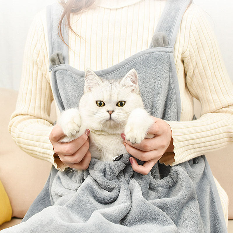 Toque la ropa del gato mascotas delantal antiadherente anti-agarre suave camisola de felpa delantal para mascotas