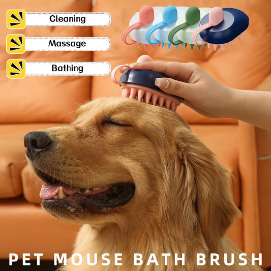 Peine removedor de pelo de silicona suave para mascotas, cepillo de masaje para ducha de baño de mano, cepillo de masaje para perros y gatos, Herramientas de limpieza, productos para mascotas