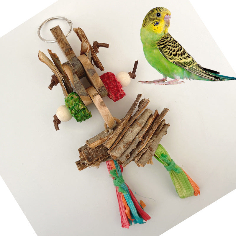 Parrot Bird Bite Toy String Relieving Stuffy Decorative Color Pendant