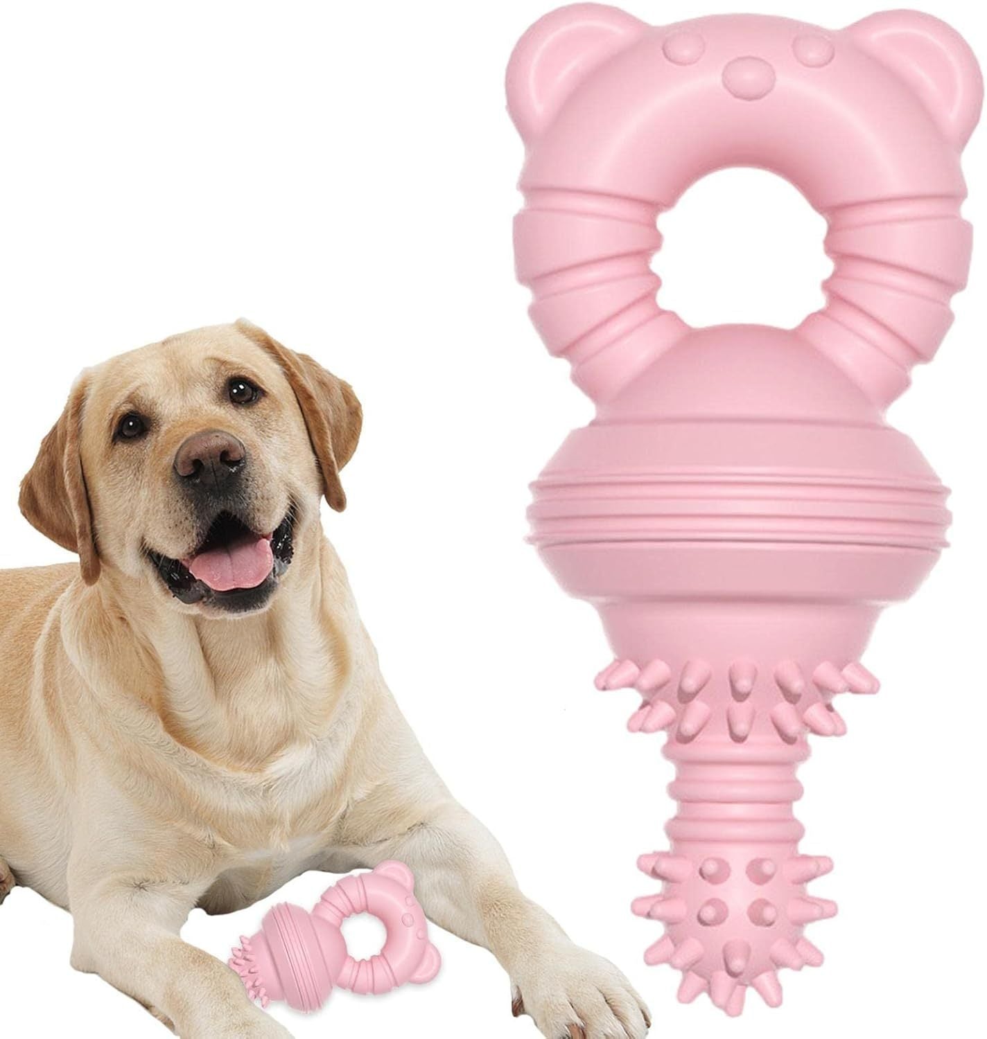 Molar Clean Teeth Rubber Toy Clean Teeth Rubber Pacifier Chew Toy Bell Chewing Playing Training Toys Dog Toys For Aggressive Chewers Large Breed, For Pet Puppy Dog Cat