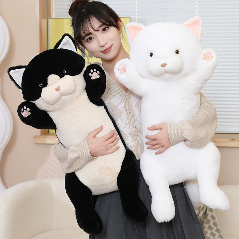 Chat japonais long oreiller en peluche chaton poupée Ragdoll fille lit sommeil câlin