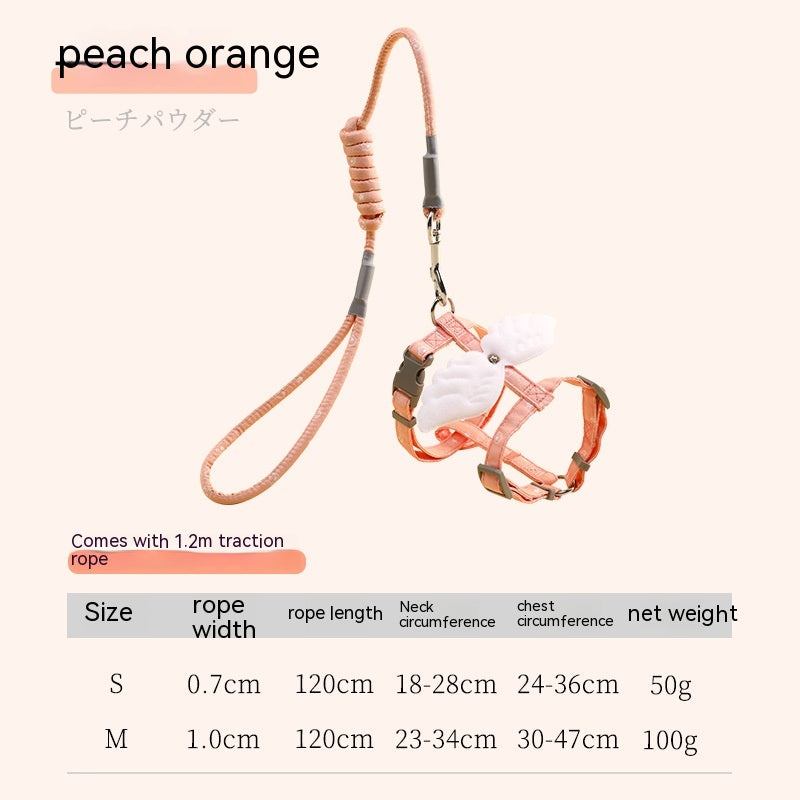 Adjustable Pet Cat Gradient Color Hand Holding Rope