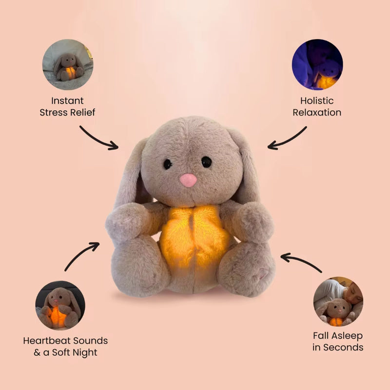 Conejo que respira, juguete de peluche sensorial relajante con alivio de la ansiedad, edredón de conejito que respira para bebé recién nacido