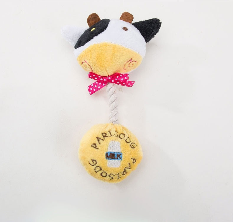 Animaux Fournitures pour animaux de compagnie Jouet vocal pour chien Jouets en peluche Vache Grenouille Jouet en corde pour animaux Résistant aux morsures Jouets pour animaux de compagnie Outil molaire pour animaux de compagnie