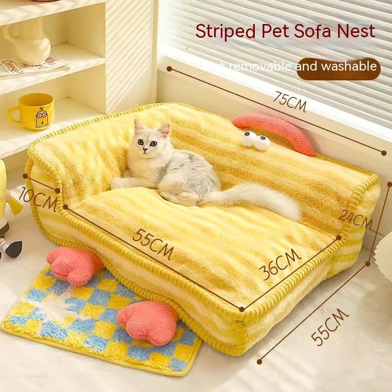 Cat Nest Winter Warm Pet Bed Removable And Washable