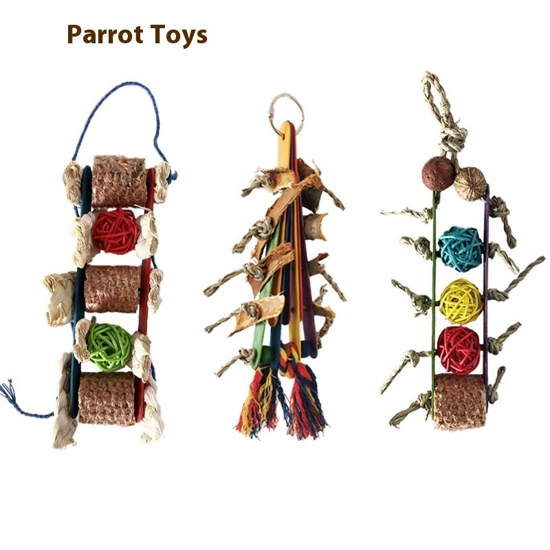 Creative Parrot Corn Cob Bite String Wooden Bite Toy