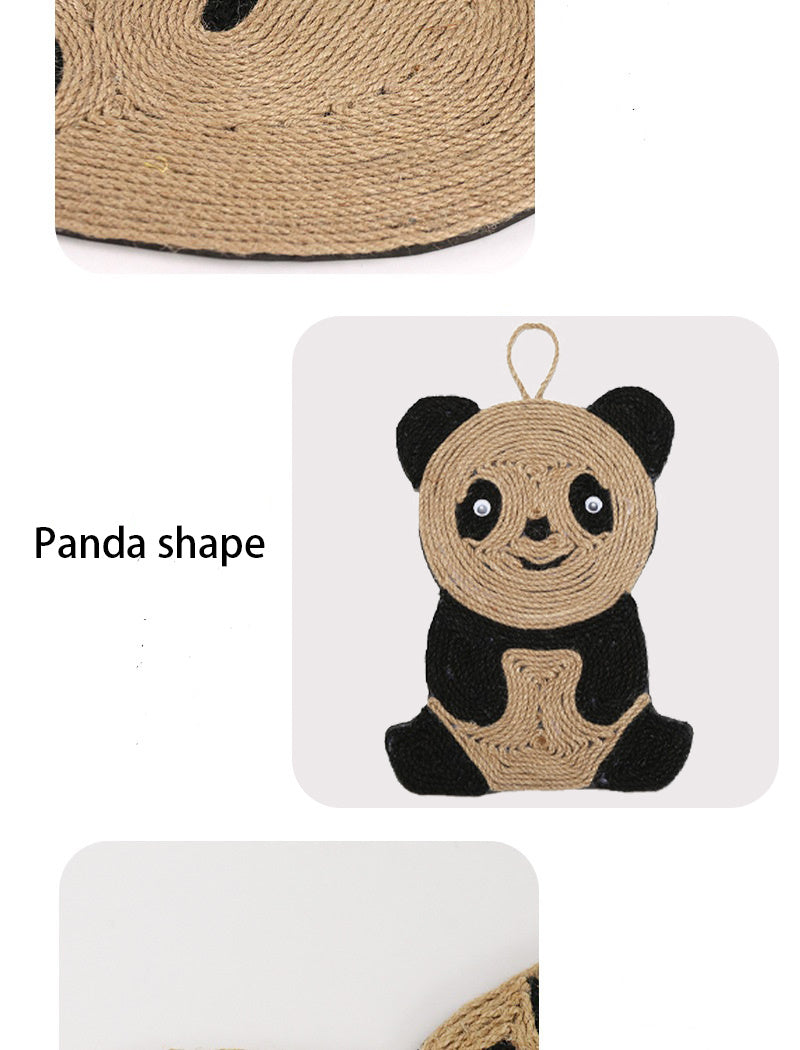 Panda Sisal Cat Grab Pad Scratch Resistant Sisal Cat Toy