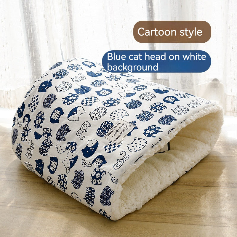 Winter Round Large Barrel Cotton Velvet Cat Nest