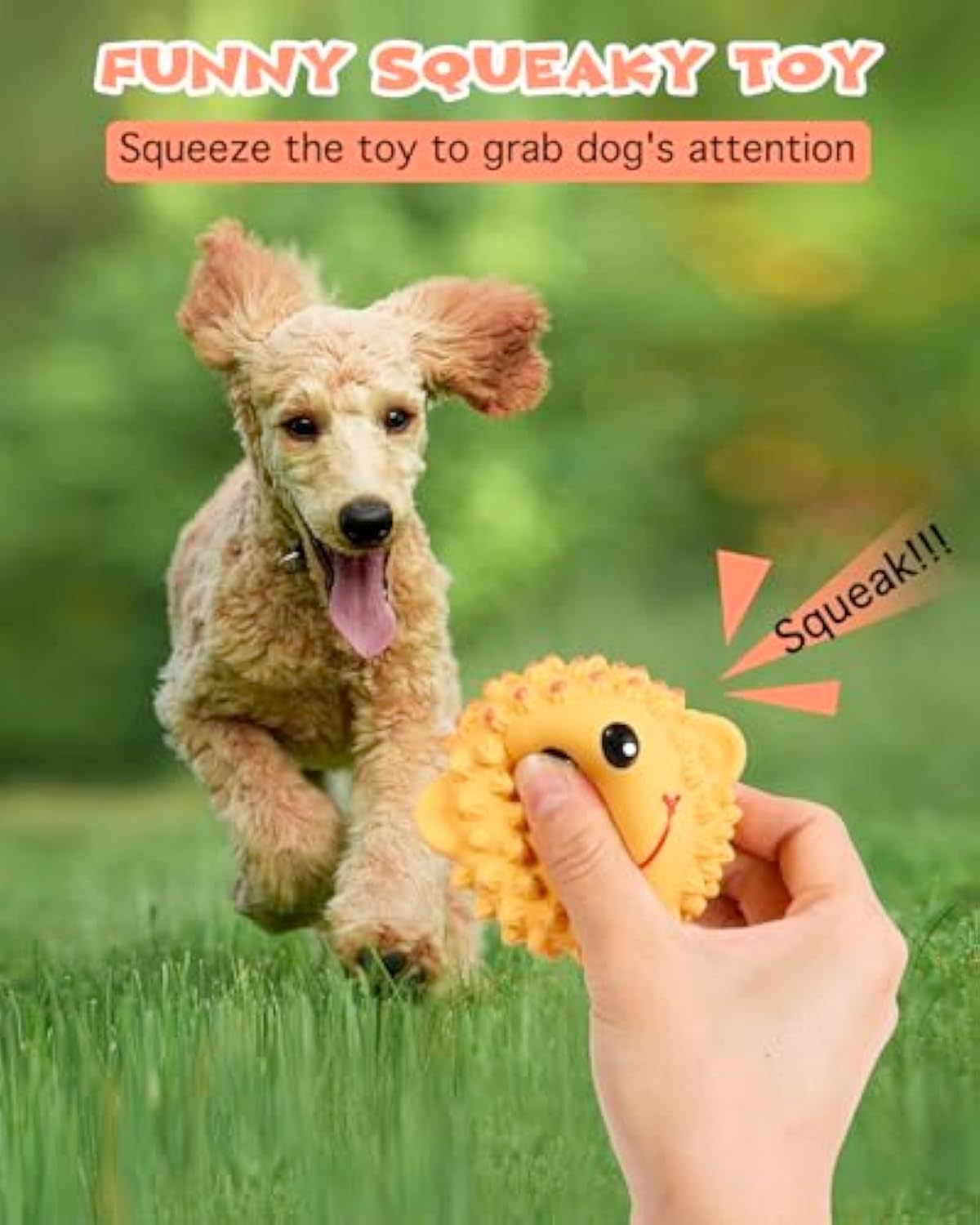 Juguetes interactivos para perros que chirrían, de látex, con chirridos, para buscar y buscar, con bolas de goma suave con púas, para limpiar los dientes de los cachorros, para perros pequeños y medianos