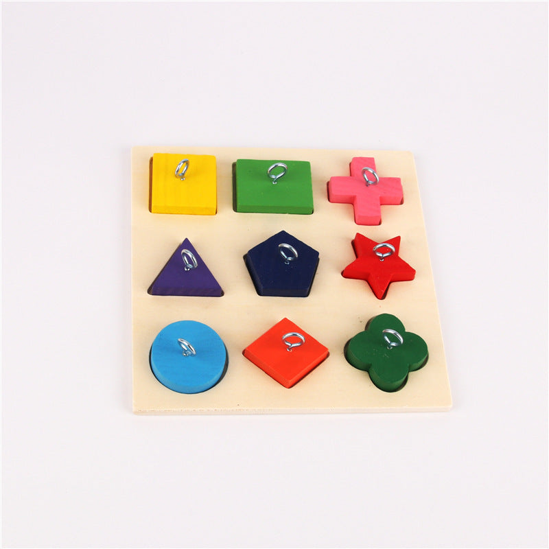 Parrot Training Toy 9-Grid Colorful Wooden Blocks