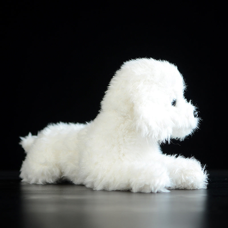 Simulation de chien en peluche blanc, jouet en peluche Animal de Simulation