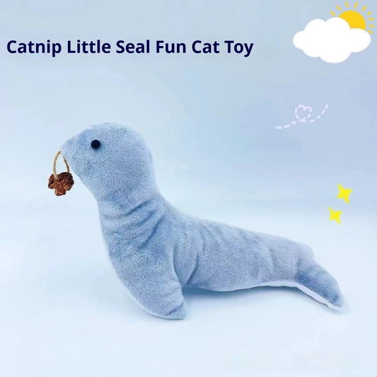 Pet Toys Cat Sea Lion Plush Toys Containing Bell Sound Teeth Grinding Catnip Gall Fruit Teasing Cat Toys