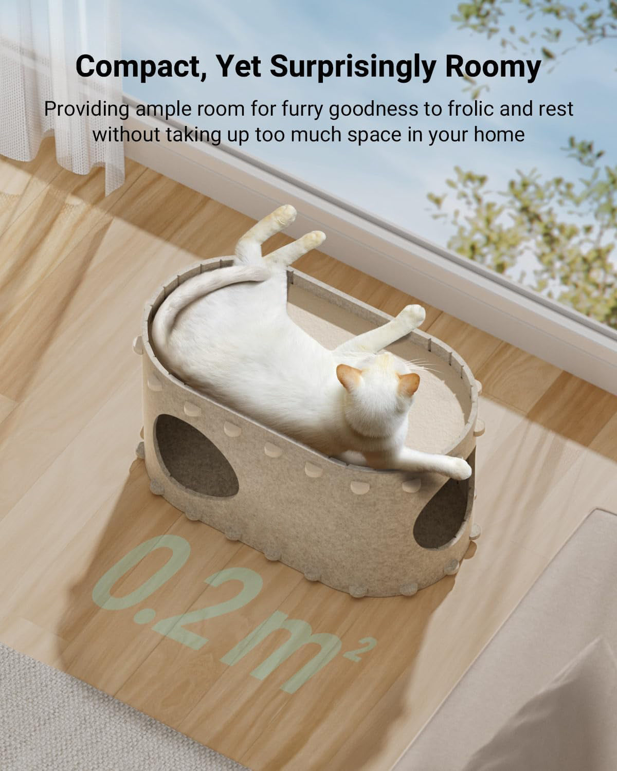 Casa para gatos de interior, cama para gatos, cueva para múltiples arañazos, cuevas para gatos Peekaboo, cama plegable con túnel para gatos 