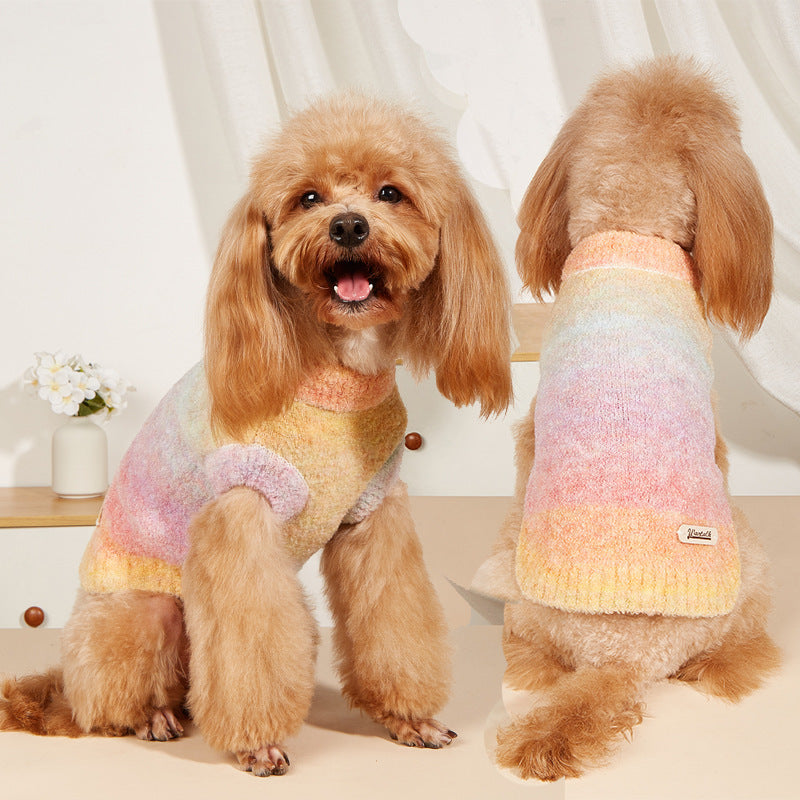 Soft Glutinous Rainbow Circle Dopamine Pet Sweater