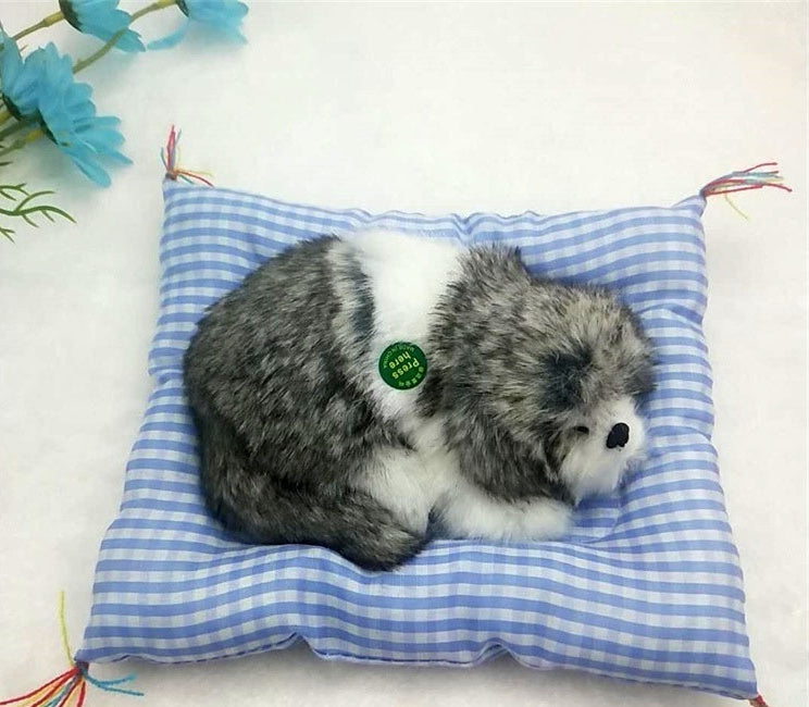 Car Artificial Dog Plaid Cloth Cushion Decoration Car Decoration