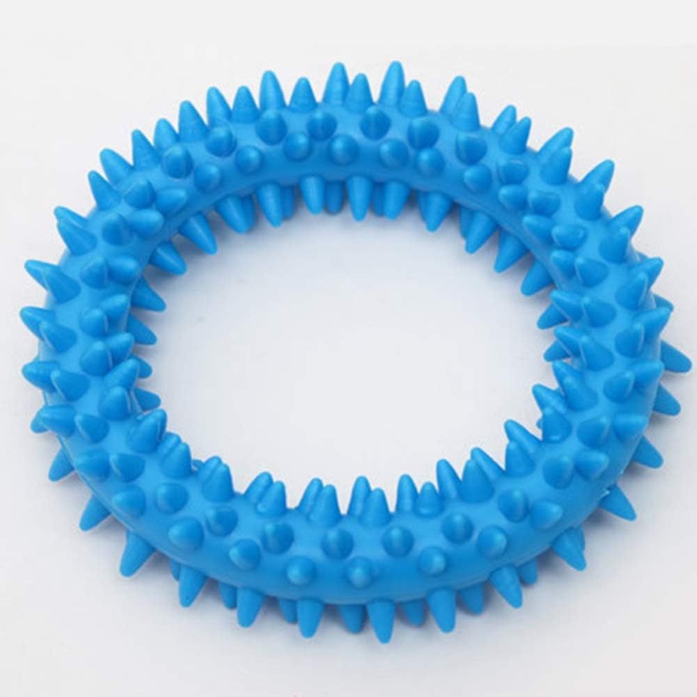 Juguete para masticar para perros, anillo circular con púas de TPR, juguete para morder para perros, juguete para limpiar dientes, suministros para mascotas