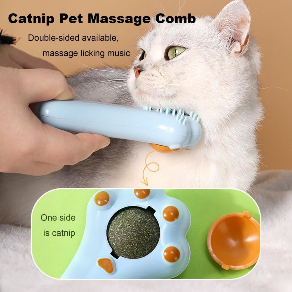 Jouet pour chat au design de dessin animé, peigne de massage à double usage pour chat, jouets pour chat à bouche propre pour soins dentaires, promotion de la digestion, accessoire pour animaux de compagnie