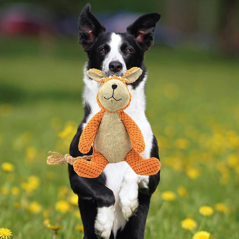 Jouets en peluche pour chien - Jouet couineur en forme mignonne - Résistant aux morsures - Jouet à mâcher pour dents propres - Fournitures pour animaux de compagnie - Jouets interactifs